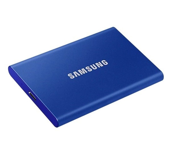Samsung T7 Mavi 2TB USB 3.2 Gen2 Type-C Taşınabilir SSD (MU-PC2T0H/WW) - 1050/1000MB/s, Şifreli, Darbeye Dayanıklı