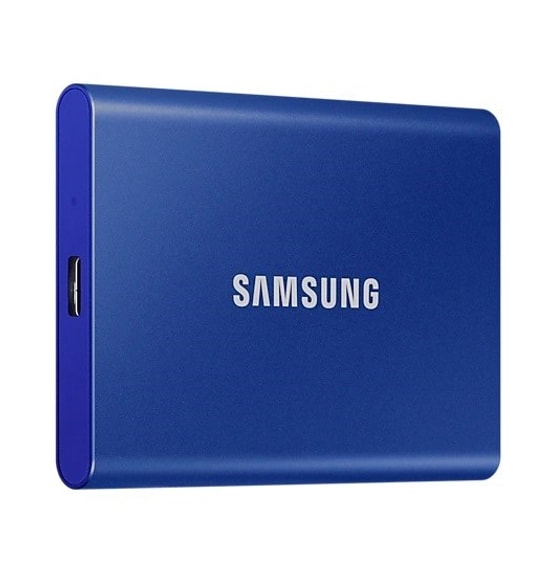 Samsung T7 Mavi 1TB USB 3.2 Gen2 Type-C Taşınabilir SSD (MU-PC1T0H/WW) - 1050/1000MB/s, Şifreli, Darbeye Dayanıklı