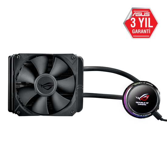 ASUS ROG Ryuo 120 Sıvı CPU Soğutucu (90RC0010-M0UAY0) - 12cm Fan, OLED Ekran, Aura Sync RGB, PWM Fanlı, Intel/AMD Uyumlu