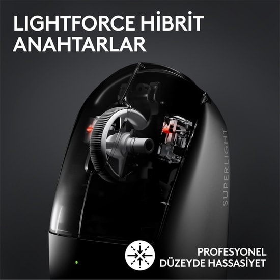 Logitech G Pro X Superlight 2 Beyaz Kablosuz Oyuncu Mouse (910-006639) - 44000dpi, 60gr, Lightspeed, Hero Sensör, Sağ El