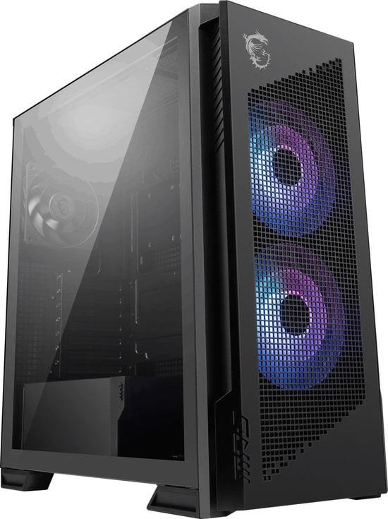MSI MPG Velox 300R Airflow PZ E-ATX Oyuncu Kasası - Temperli Cam, 3x120mm ARGB Fan, Toz Filtreli, USB 3.2 Gen 2x2, Siyah