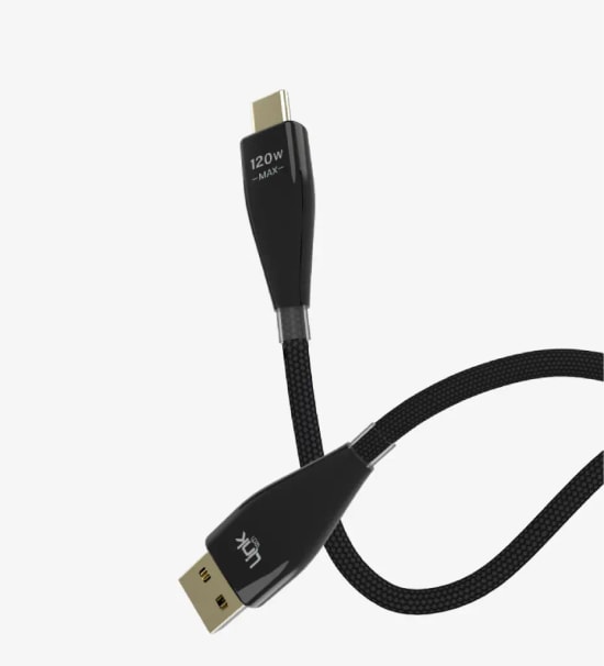 Linktech LCA-K691 Safe 120W USB-A'dan Type-C Siyah Şarj ve Data Kablosu - 5A, 1200mm, Hızlı Şarj ve Data Transfer