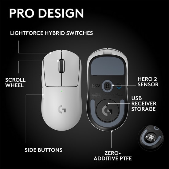 Logitech G PRO X Superlight 2 SE Beyaz Kablosuz Oyuncu Mouse - 44000 DPI, LIGHTSPEED, HERO Sensör (910-007555)