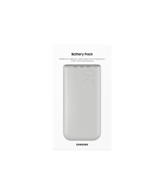 Samsung EB-P4520XUEGWW 20.000 mAh Powerbank Bej Renk - 45W Süper Hızlı Şarj, USB-C, PD 3.0, 3 Port