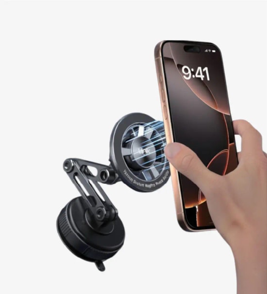 LinkTech LPC-H882 Vakumlu Mıknatıslı Araç Telefon Tutucu - Konsol Tipi, Güçlü Vakum, N52 Mıknatıs, 360 Döner Başlık