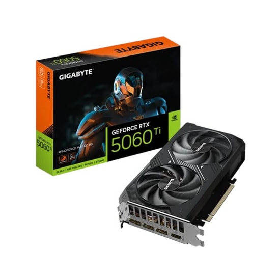 GIGABYTE RTX 5060 Ti Windforce MAX OC 8GB GDDR7 Ekran Kartı (GVN506TWF2MAXOC8GD) - 128 Bit, DP 2.1b, HDMI 2.1b