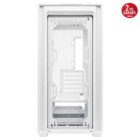 ASUS A21 Plus Beyaz mATX Kasa (90DC00H3-B19010) - 360mm Radyatör, 380mm Ekran Kartı, ATX PSU Desteği, Gizli Kablo