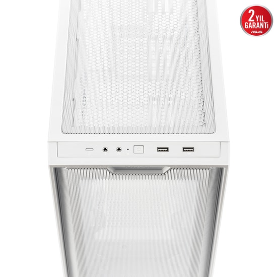 ASUS A21 Plus Beyaz mATX Kasa (90DC00H3-B19010) - 360mm Radyatör, 380mm Ekran Kartı, ATX PSU Desteği, Gizli Kablo