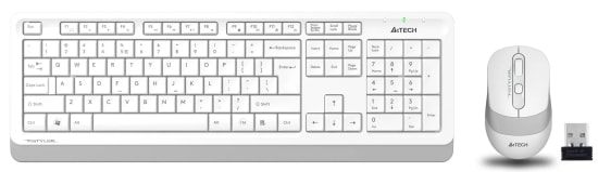 A4 Tech FG2500S Beyaz 2.4Ghz Kablosuz Q Klavye ve Optik Mouse Set - 3200 DPI, FN Multimedya Tuşları, USB Bağlantı