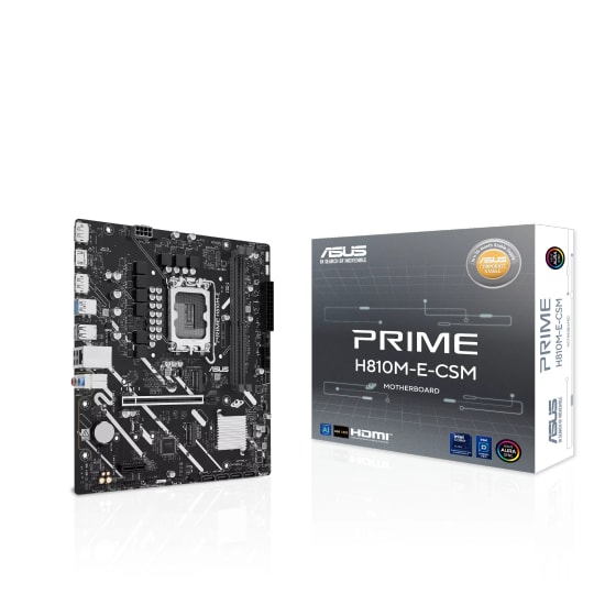 Asus PRIME H810M-E-CSM Intel LGA1851 DDR5 6400Mhz mATX Anakart - Çift M.2, USB 3.2, Aura RGB, HDMI, DP, USB3.2, Type C