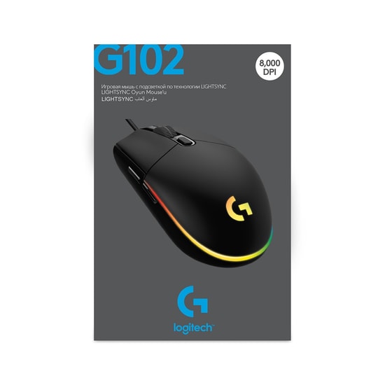 Logitech G102 Lightsync Siyah Oyuncu Mouse (910-005823) - 8000 DPI, RGB Aydınlatma, 6 Tuş, Kablolu, 2.1m Kablo