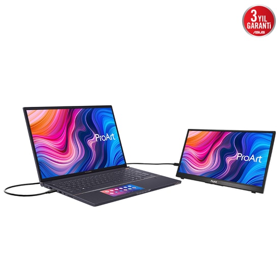 Asus ProArt PA148CTV 14" Taşınabilir Dokunmatik Monitör - IPS, FHD, 60hz, 5ms, 300cd, USB-C, Calman Verified, %100 sRGB