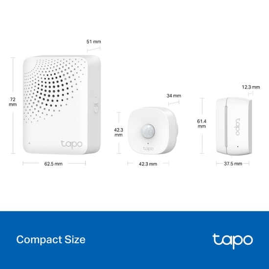 TP-Link Tapo T30 KIT Akıllı Sensör Başlangıç Kiti - Hareket & 2x Kapı Pencere Sensörü, Hub Alarmı, 2 Yıl Pil Ömrü