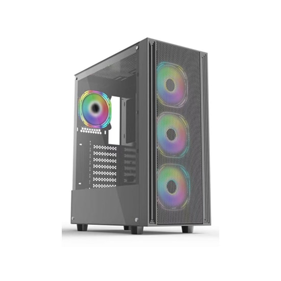 DeepCool CC561-4F-PL650D Siyah Mid-Tower ATX Oyuncu Kasası - 650W 80+ PSU, 4x Rainbow Fan, ATX 3.1, PCIe 5.1