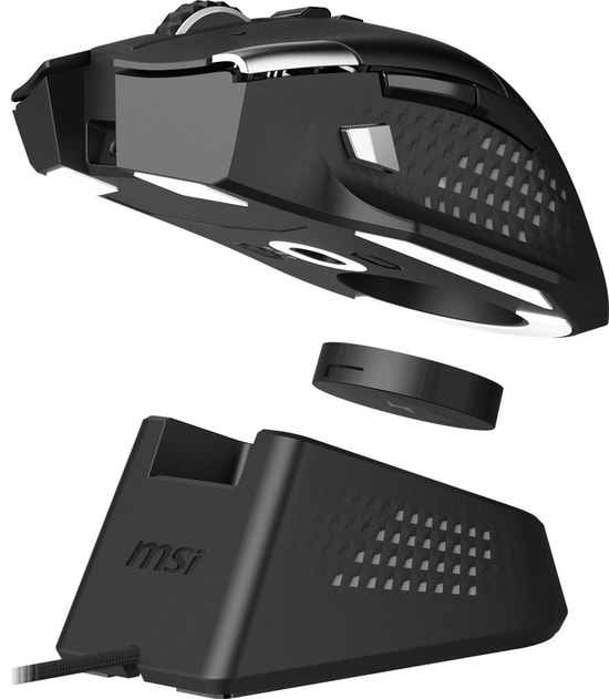 MSI Versa Pro W Kablosuz Oyuncu Mouse + Mouse Dock Pro - 26000 DPI, 1ms, 97g, PixArt 3395, Omron Switch, RGB, Siyah
