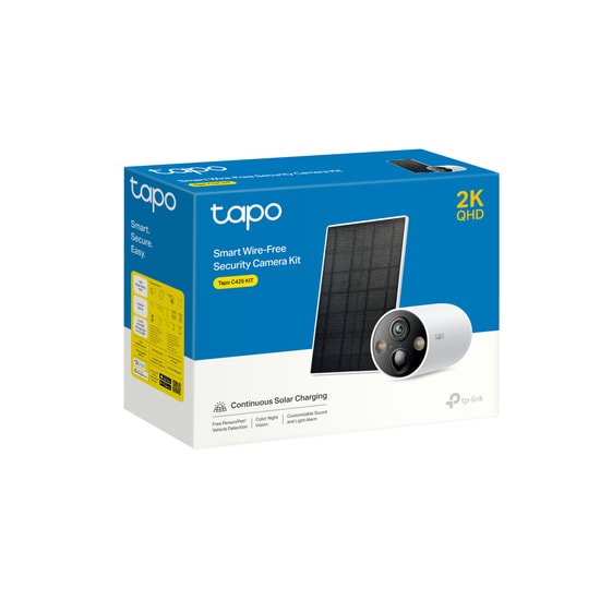 TP-Link Tapo C425 KIT 4MP 2K QHD Güneş Enerjili Wi-Fi Güvenlik Kamerası - 15mt Gece Görüşü, Hareket Algılama, IP66