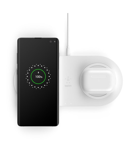 Belkin WIZ002VFWH 10W İkili Hızlı Kablosuz Şarj Cihazı - Beyaz Renk, iPhone & Android Uyumlu, Qi Sertifikalı