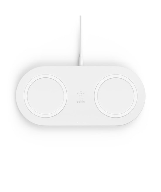 Belkin WIZ002VFWH 10W İkili Hızlı Kablosuz Şarj Cihazı - Beyaz Renk, iPhone & Android Uyumlu, Qi Sertifikalı