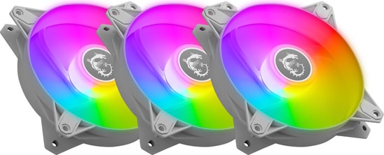 MSI MAG F120 ARGB White 3'lü Reverse Kasa Fanı (MAG F120 ARGB WHITE-3RW) - 120mm, ARGB, Reverse Bıçak, Düşük Gürültü