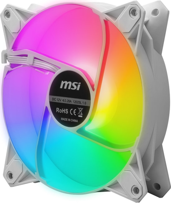 MSI MAG F120 ARGB White 3'lü Reverse Kasa Fanı (MAG F120 ARGB WHITE-3RW) - 120mm, ARGB, Reverse Bıçak, Düşük Gürültü