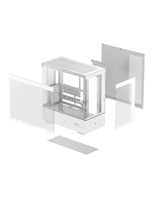 DEEPCOOL CH690-DIGITAL-WH Beyaz ATX Mid Tower PC Kasası - Panoramik Temperli Cam, Dijital Ekranlı, Geniş İç Hacim