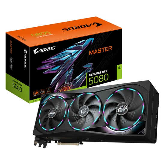 GIGABYTE RTX 5080 Aorus Master 16GB Ekran Kartı (GV-N5080AOR-M-16GD) - GDDR7, 256 Bit, Ray Tracing, DLSS 4, HDMI 2.1