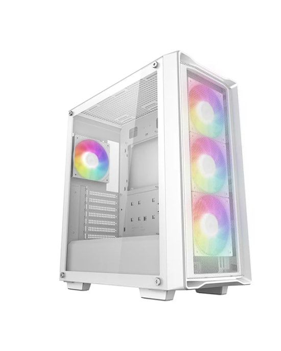 DeepCool CC560 MESH V2 Beyaz Mid-Tower ATX Oyuncu Kasası - 4xLED Fan, Mesh Ön Panel, Temperli Cam, Geniş Hava Akışı