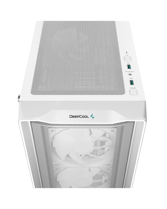 DeepCool CC560 MESH V2 Beyaz Mid-Tower ATX Oyuncu Kasası - 4xLED Fan, Mesh Ön Panel, Temperli Cam, Geniş Hava Akışı