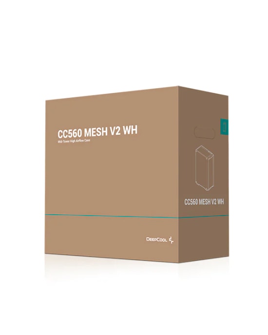 DeepCool CC560 MESH V2 Beyaz Mid-Tower ATX Oyuncu Kasası - 4xLED Fan, Mesh Ön Panel, Temperli Cam, Geniş Hava Akışı