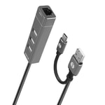 S-Link SW-U222 Type-C & USB 2.0 Ethernet Dönüştürücü Adaptör - 10/100Mbps, 3x USB A Çıkış, Tak Çalıştır, Hızlı Bağlantı