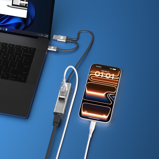 S-Link SW-U222 Type-C & USB 2.0 Ethernet Dönüştürücü Adaptör - 10/100Mbps, 3x USB A Çıkış, Tak Çalıştır, Hızlı Bağlantı