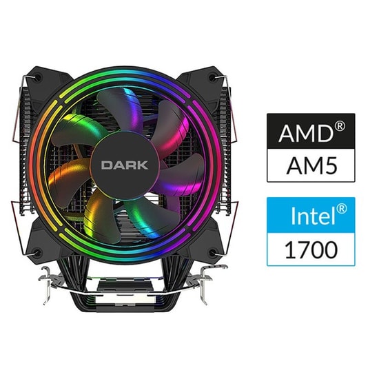 Dark DKCCX128 Freezer X128 RGB Kule Tipi İşlemci Soğutucu - LGA1700, 120mm Fan, PWM, 45CFM, 35.5dB, Çift Fanlı