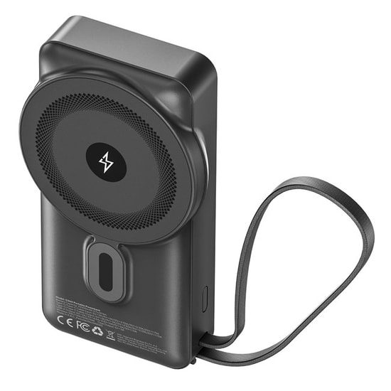 S-link G360 10000mAh Siyah MagSafe Powerbank - PD35W Hızlı Şarj, 15W Magsafe Kablosuz, Type-C Kablolu, LCD Ekran