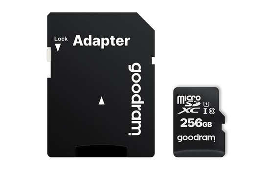 Goodram 256GB MicroSDXC M1AA-2560R12 Class 10 UHS-I Hafıza Kartı + Adaptör - 100MB/s Okuma, Full HD Video Kayıt