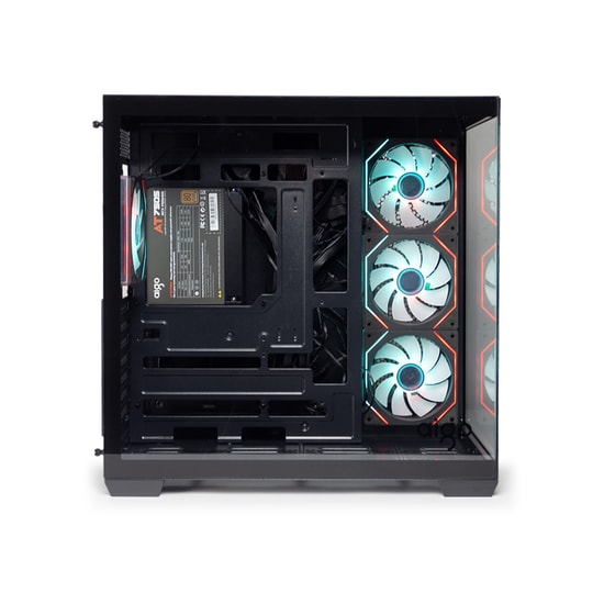 Aigo C280 750W Siyah ARGB Mid Tower ATX Bilgisayar Kasası - 80+ Bronze, Temperli Cam, 3x ARGB Fan, ATX/mATX/Mini-ITX