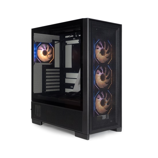 Aigo AIRNOVA Siyah 850W 80+ Bronze E-ATX Mid Tower Kasa - 7 ARGB Fanlı, Güçlü Hava Akışı, Geniş Hacim, Siyah Tasarım