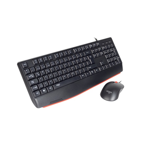AIGO AK310 Pro Siyah Kablolu Klavye Mouse Seti (AK310 PRO SİYAH) - ABS, Türkçe Q Düzen, Siyah, Tak Çalıştır, Ergonomik