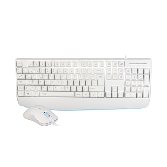 AIGO AK310 Pro Beyaz Kablolu Klavye Mouse Seti (AK310 PRO BEYAZ) - ABS, Türkçe Q Düzen, Beyaz, Tak Çalıştır, Ergonomik