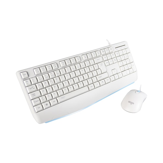AIGO AK310 Pro Beyaz Kablolu Klavye Mouse Seti (AK310 PRO BEYAZ) - ABS, Türkçe Q Düzen, Beyaz, Tak Çalıştır, Ergonomik