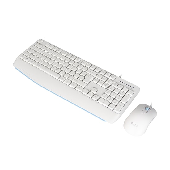 AIGO AK310 Pro Beyaz Kablolu Klavye Mouse Seti (AK310 PRO BEYAZ) - ABS, Türkçe Q Düzen, Beyaz, Tak Çalıştır, Ergonomik