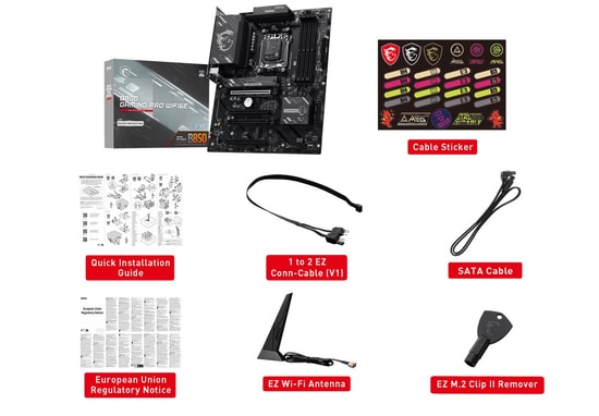 MSI B850 Gaming Pro WIFI6E AM5 DDR5 DDR5 8200+MHz (OC) ATX Anakart -  HDMI, DP, Çift M.2, USB, Wi-Fi 6E, 2.5G LAN