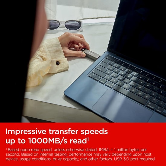 SanDisk Extreme Pro 256GB USB-C Flash Bellek (SDCZ890-256G-G46) - 1000MB/s Okuma, 900MB/s Yazma, Yüksek Hızlı