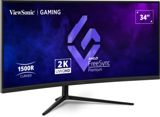 ViewSonic VX3418C-2K 34" UWQHD 1ms 180Hz Kavisli Oyuncu Monitörü - 1500R, FreeSync Premium, 2x HDMI 2.0, DisplayPort 1.4