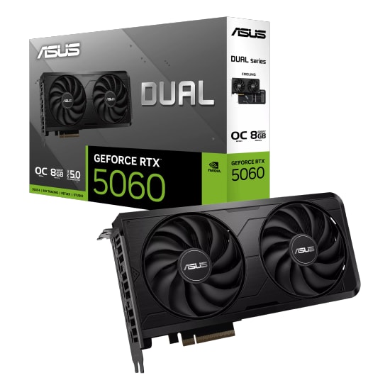 Asus Dual GeForce RTX 5060 EVO OC 8GB GDDR7 Ekran Kartı - 128 Bit, 	2565 MHz, 3xDP, HDMI, DLSS4, Reflex 2, G-Sync ready