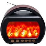 Nettech Epe FP-535 Şömine Görünümlü Nostaljik Radyo Hoparlör (NT-115914) - Bluetooth, Kahverengi, USB, Şömine Efekti