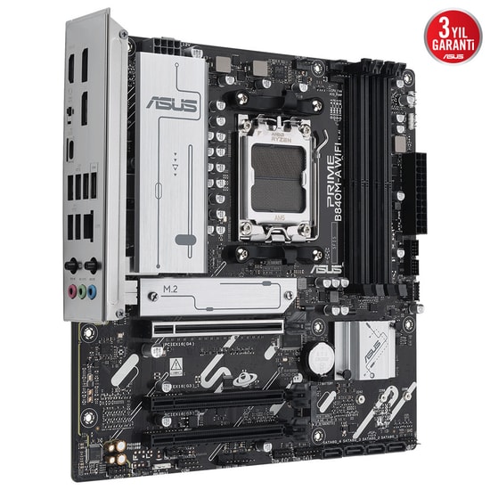 Asus PRIME B840M-K AM5 DDR5 MicroATX Anakart - AMD B840, AM5, DDR5 8000MHz, Çift M.2, HDMI, USB 3.2, 2.5Gbit LAN