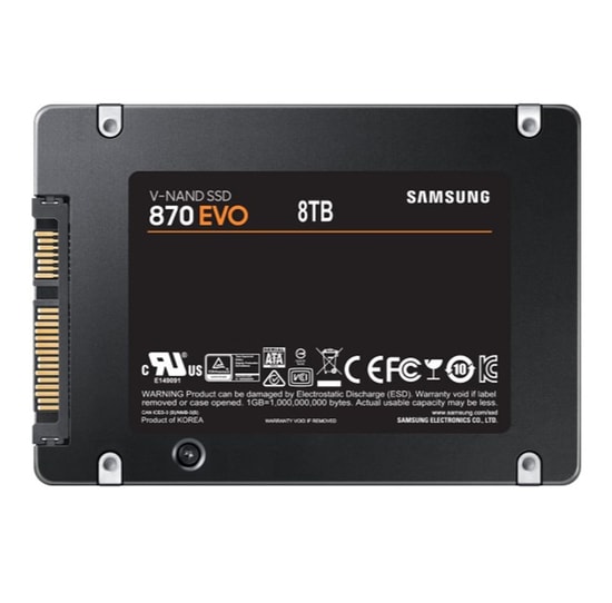 Samsung 870 EVO 8TB 2.5" SATA III SSD (MZ-77E8T0BW) - 560/530MB/s Okuma Yazma, Yüksek Performanslı Katı Hal Sürücüsü