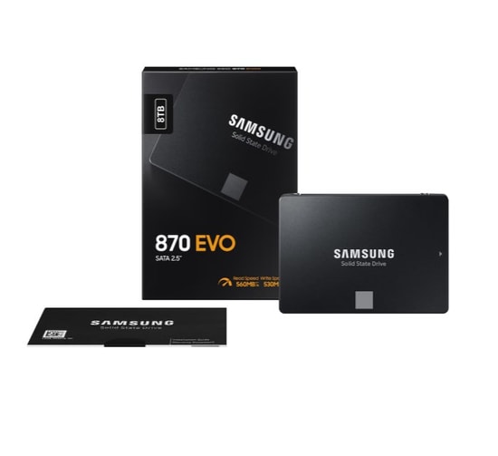 Samsung 870 EVO 8TB 2.5" SATA III SSD (MZ-77E8T0BW) - 560/530MB/s Okuma Yazma, Yüksek Performanslı Katı Hal Sürücüsü