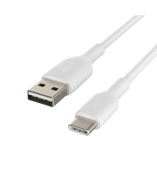 Belkin USB-A - Type-C 1 Metre Beyaz Data & Hızlı Şarj Kablosu - 15W BoostCharge, 0.48 Gbps Veri Hızı, (CAB001BT1MWH)