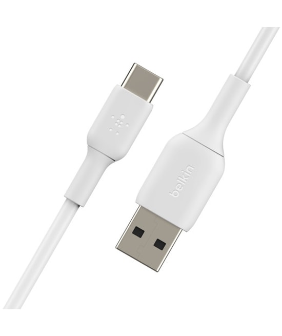 Belkin USB-A - Type-C 1 Metre Beyaz Data & Hızlı Şarj Kablosu - 15W BoostCharge, 0.48 Gbps Veri Hızı, (CAB001BT1MWH)